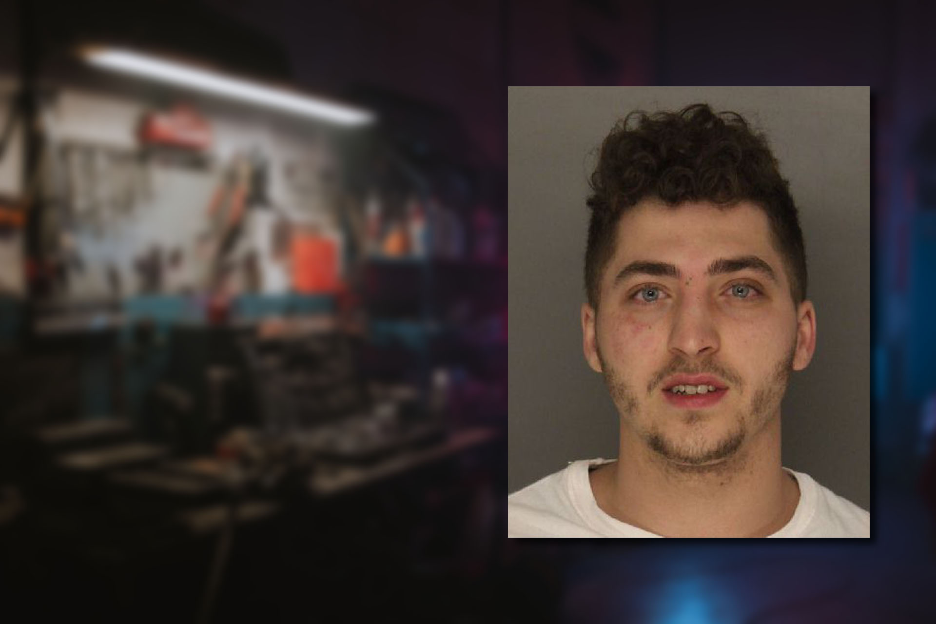 Mugshot provided by the Allegheny County Jail. Background photo credit: cottonbro studio / Pexels