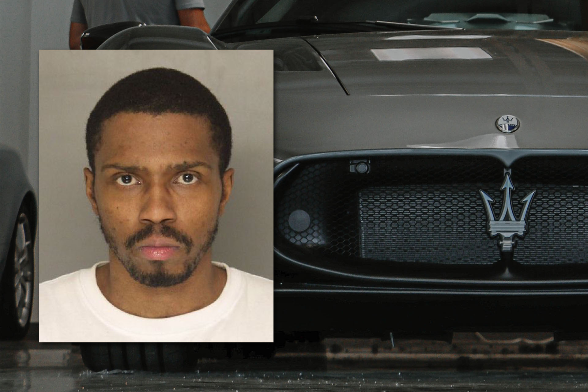 Mugshot provided by the Allegheny County Jail. Background photo credit: Jacob Moore / Pexels