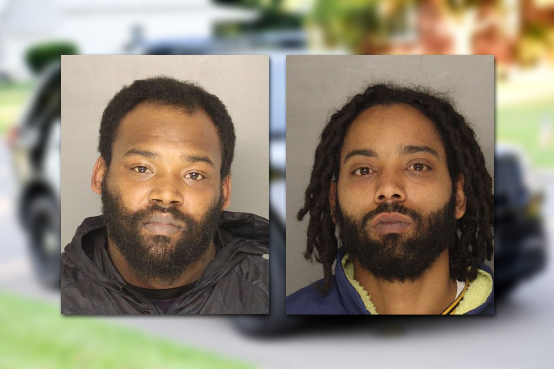 Brandon Murphy, left. Tyler Perryman, right. Mugshots provided by the Allegheny County Jail. Background photo credit: OlinEJ / Pixabay