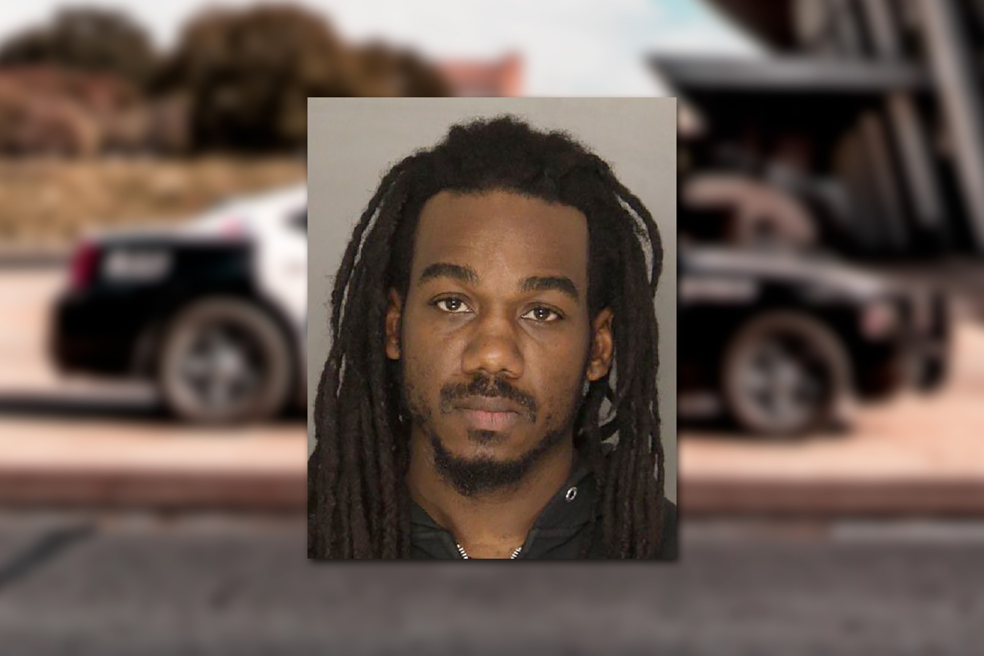 Fontaine Hawkins. Mugshot provided by the Allegheny County Jail. Background photo credit: Jacoby Clarke / Pexels.