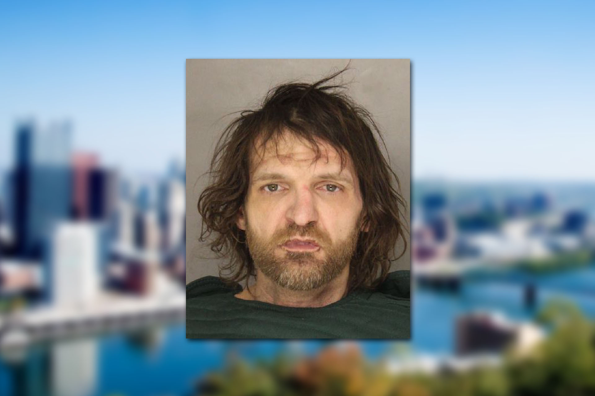 Mugshot provided by the Allegheny County Jail. Background photo credit: David Mark / Pixabay