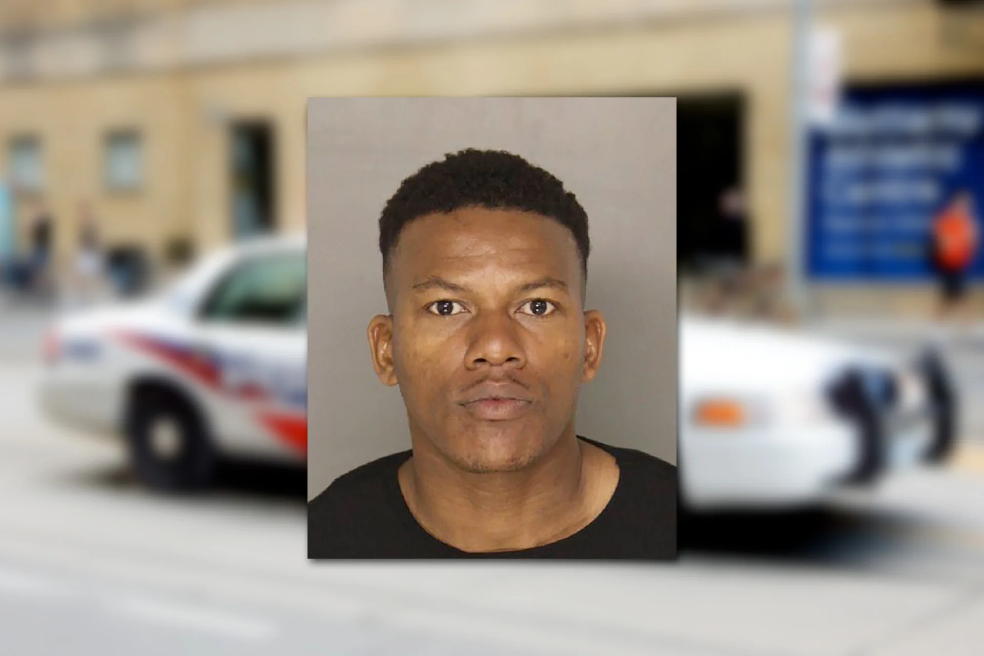 Desmond Thomas. Mugshot provided by the Allegheny County Jail. Background photo credit: Jason Pinaster / Pixabay.