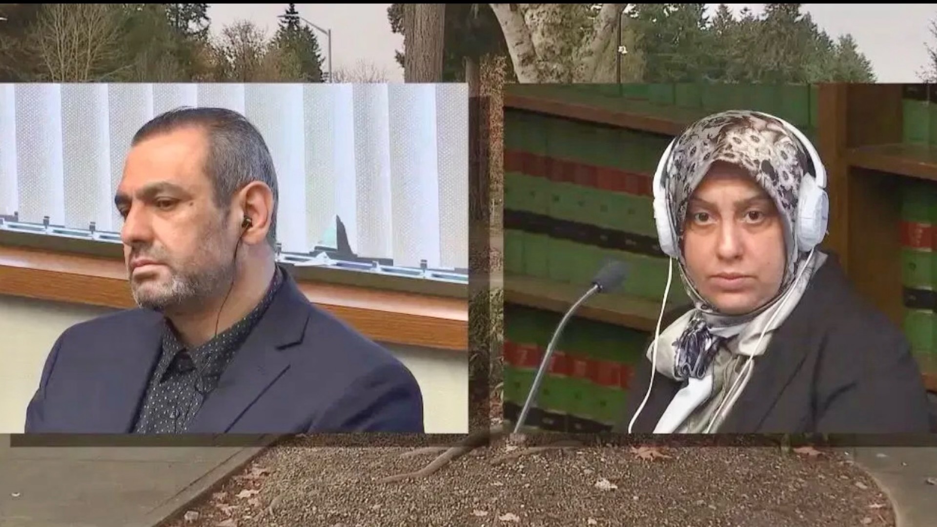 Left, Ihsan Ali, and at right, Zahraa Ali, in court in Olympia, WA (KOMO NEWS)