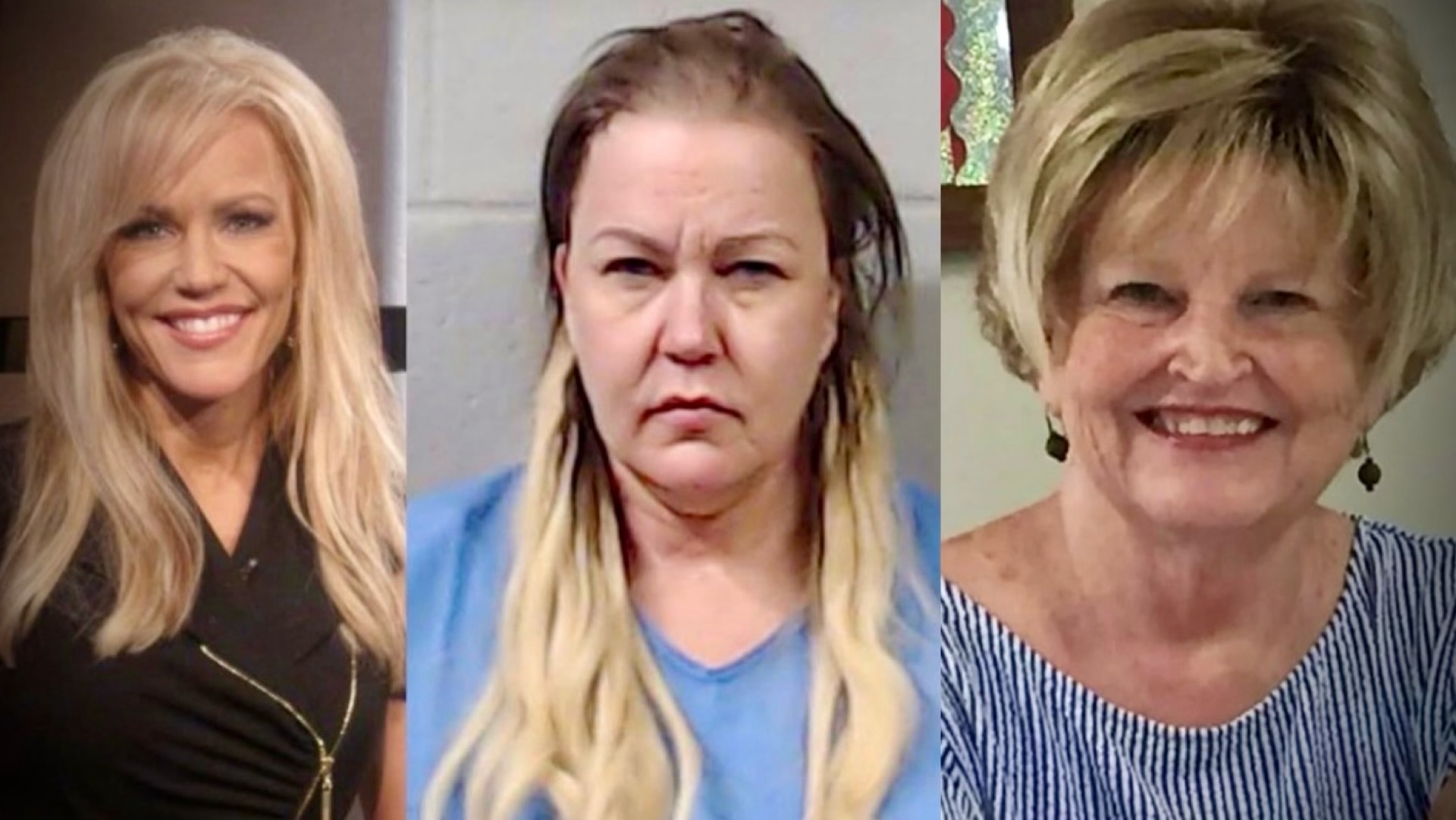Left: Angelynn Mock (via Fox News), Center: Angelynn Mock mugshot (via Sedgwick County Police), Right: Anita Avers (via Facebook)
