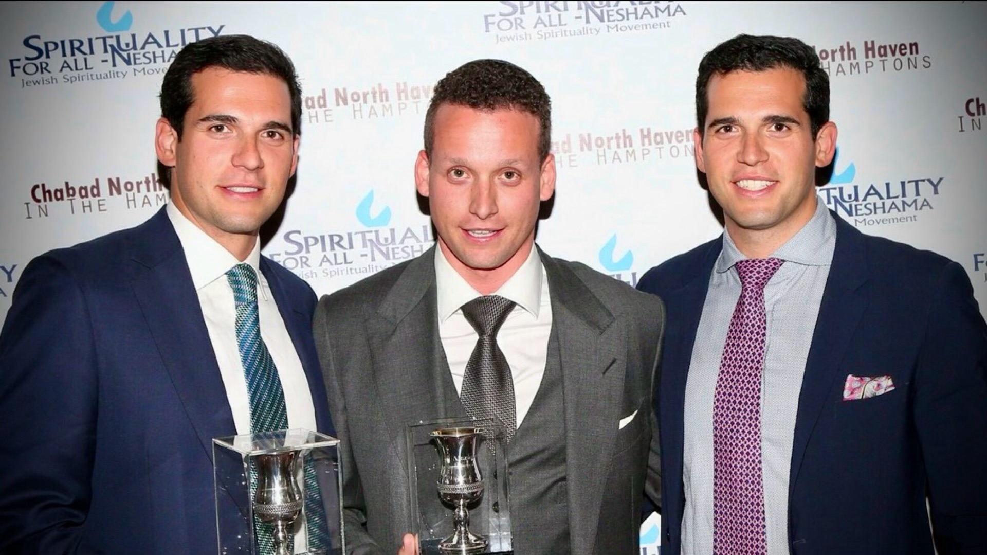 Oren Alexander, Tal Alexander and Alon Alexander attend Chanukah With The Stars Gala, December 2014, at Harmonie Club in New York (via Getty)