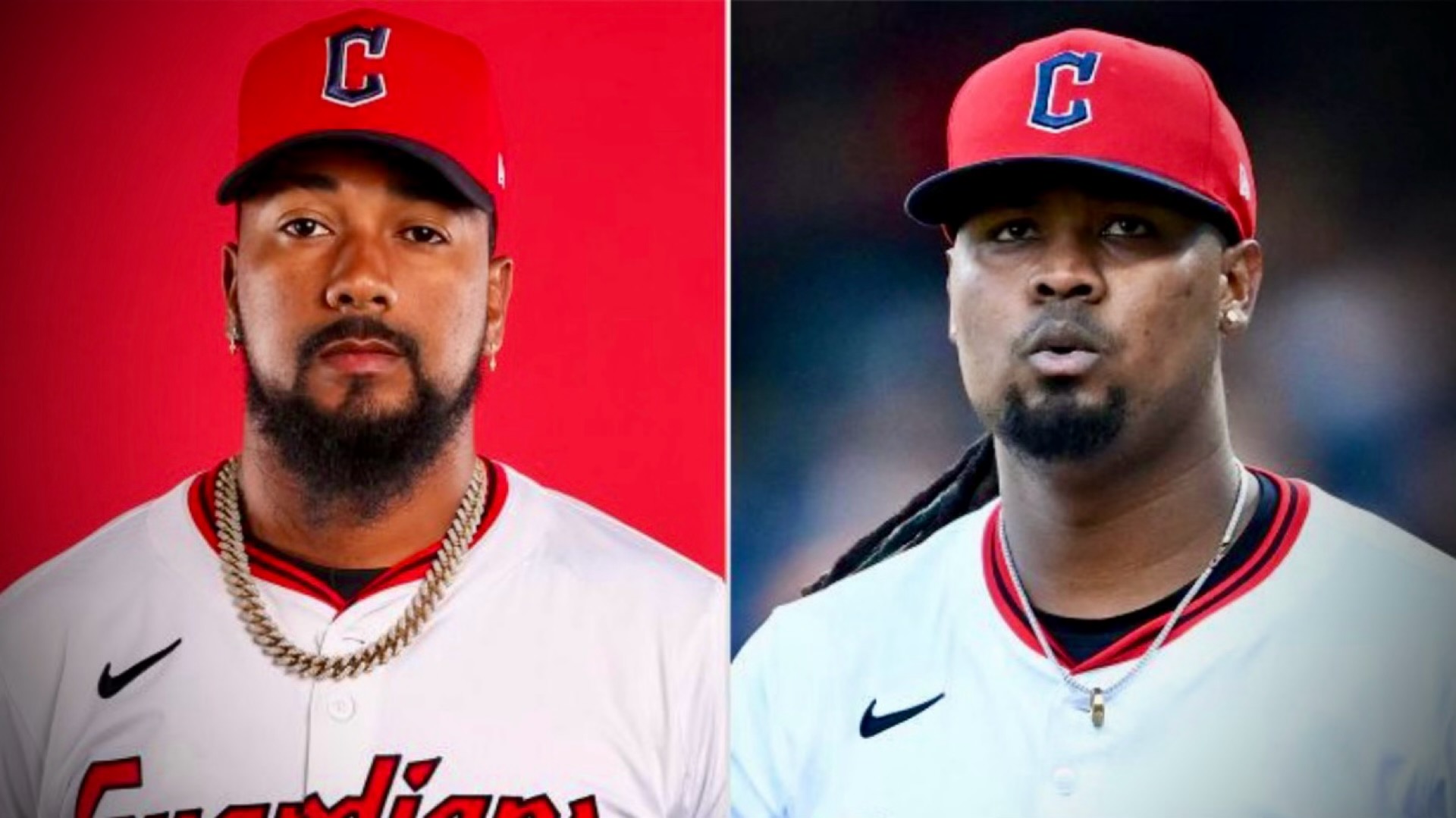 Left: Emmanuel Clase, Right: Luis L. Ortiz. (via Getty)