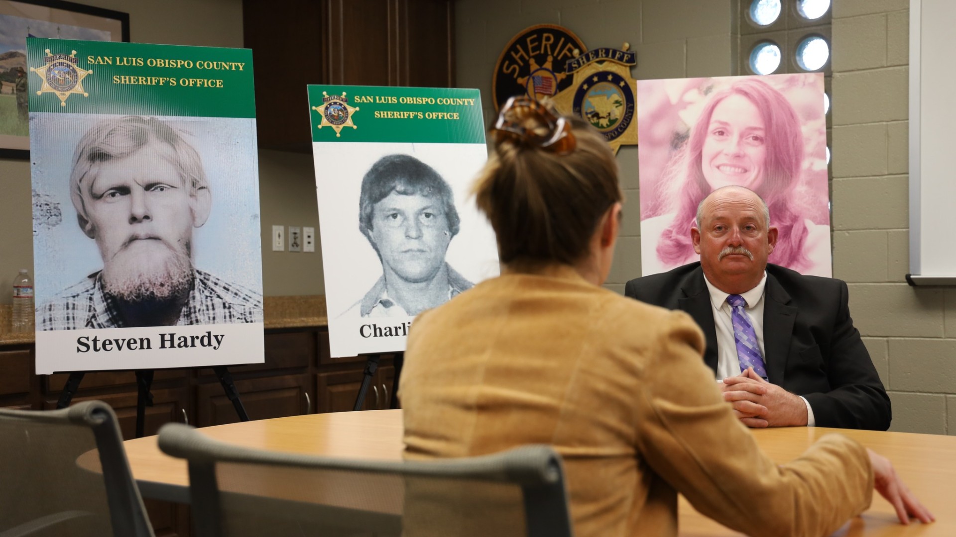 Detective Clint Cole giving an interview to announce the solving of the case of Dorthy "Toby" Tate's 1983 murder. (via San Luis Obispo County Sheriff’s Office)