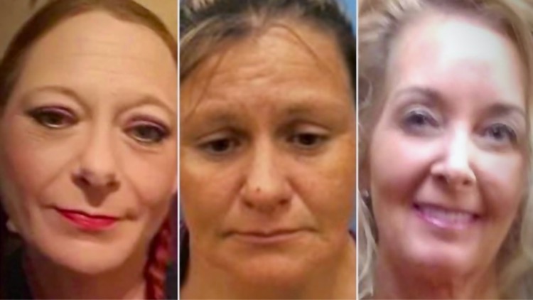 Left: Michele Sheeks, Center: Brandy Dowdy, Right: Summer Beard (via GoFundMe; Franklin County Jail; Laughlin Service Funeral Home)