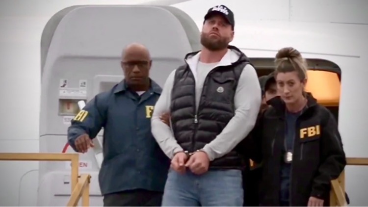 Ryan Wedding's extradition to the USA after being arrested in Mexico. (via FBI video)
