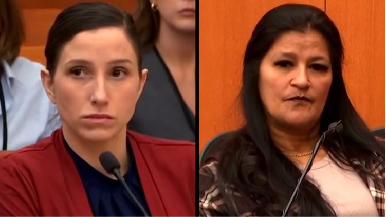 Left: Kouri Richins, Right: Carmen Lauber (via Court TV)

