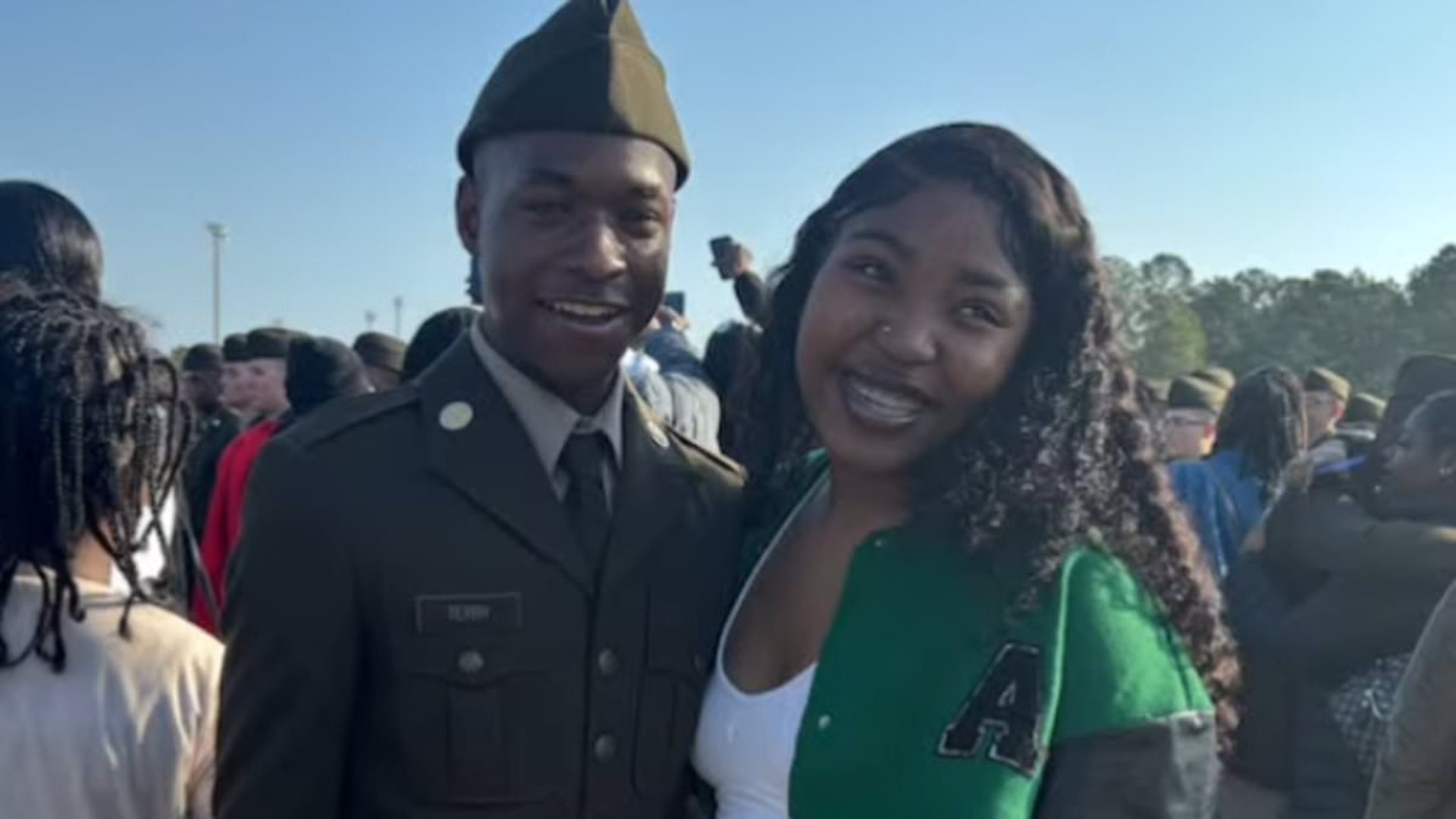 Kynath Terry Jr, left, and his wife, Precious Johnson. (via Facebook)