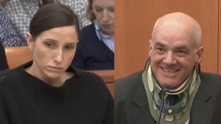 Left: Kouri Richins, Right: Private Investigator Todd Gabler (via CourtTV)