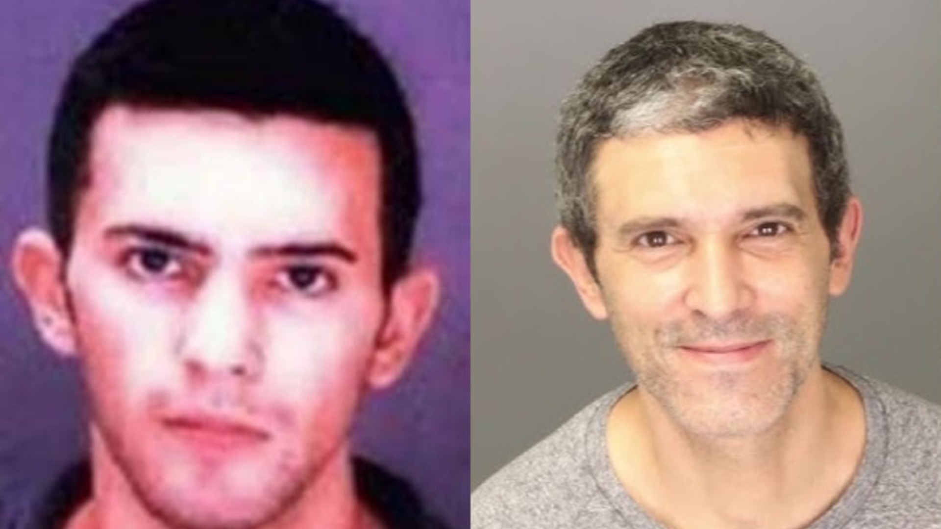 Edgardo Luis Perez's is original "Wanted" photo, left, and his recent mugshot (via Farmington Hills Police Department).